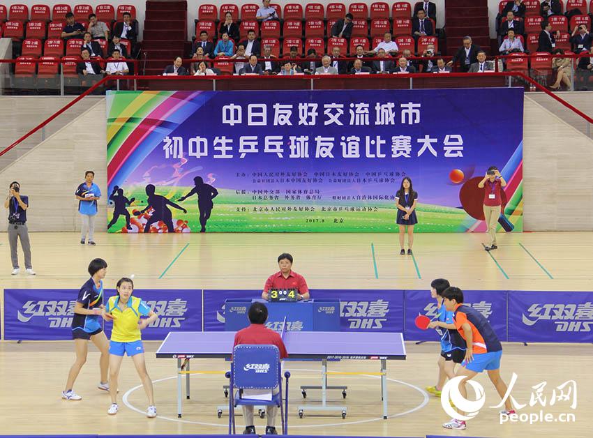 第6回中日友好交流都市中学生卓球交歓大会 北京で開幕