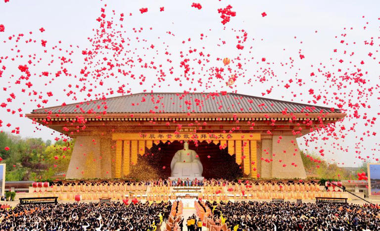 中華民族の始祖、黄帝を祭る式典 中国河南省新鄭